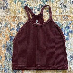 acid washed Maroon fp movement happiness runs cropped tank